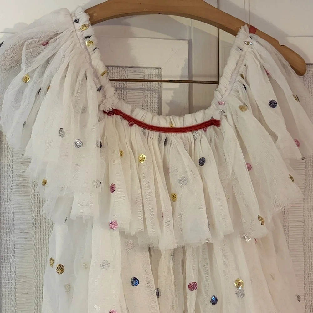 Meri Meri Sequin Tulle Angel Costume dress up size 5/6